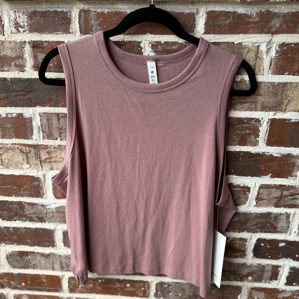 Lululemon Classic-Fit Cotton-Blend Tank Top Size 14 Twilight Glow NWT - Picture 2 of 15